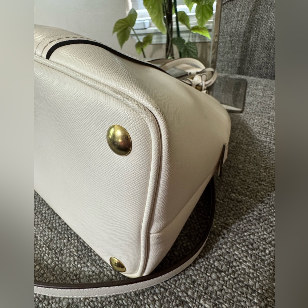 Coach Peyton Cora Domed Satchel in white - Picture 8 of 14